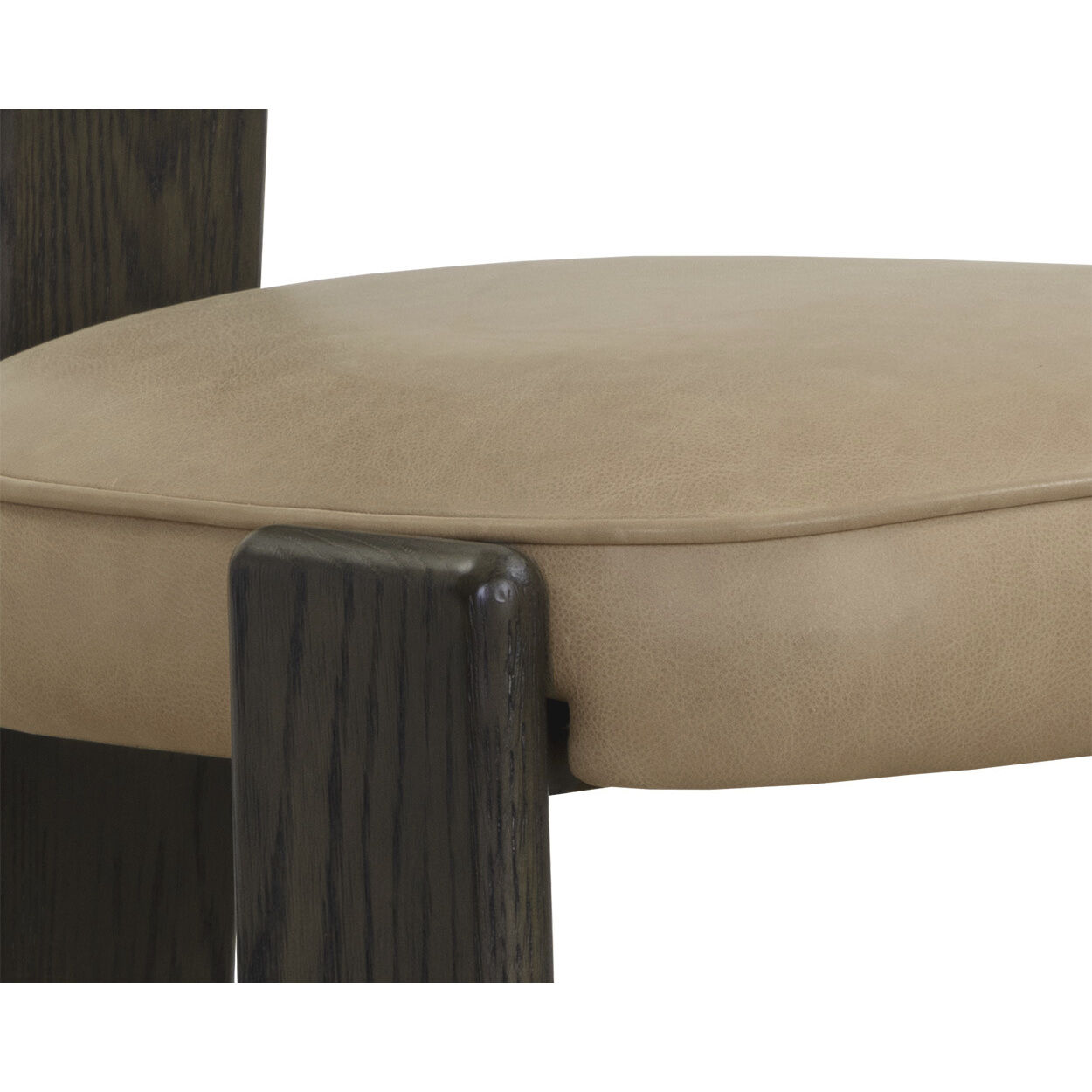 Horton Dark Brown / Sahara Sand Leather Dining Chair, Set Of 2